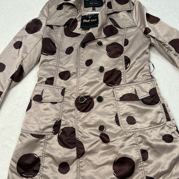 Dollhouse Jackets & Blazers - Dollhouse‎ Cream and Brown Polka Dot Trench Coat